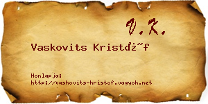 Vaskovits Kristóf névjegykártya