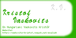 kristof vaskovits business card